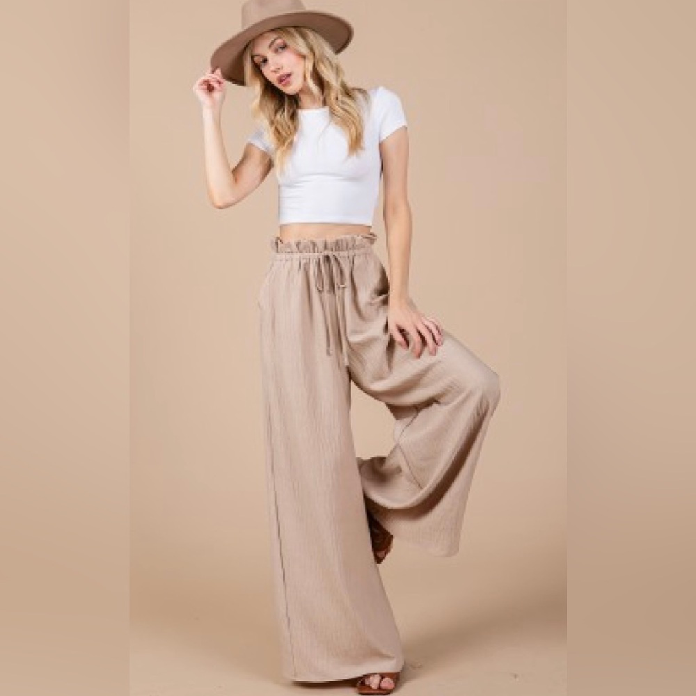 Ces Femme Tan Wide-Leg Pants